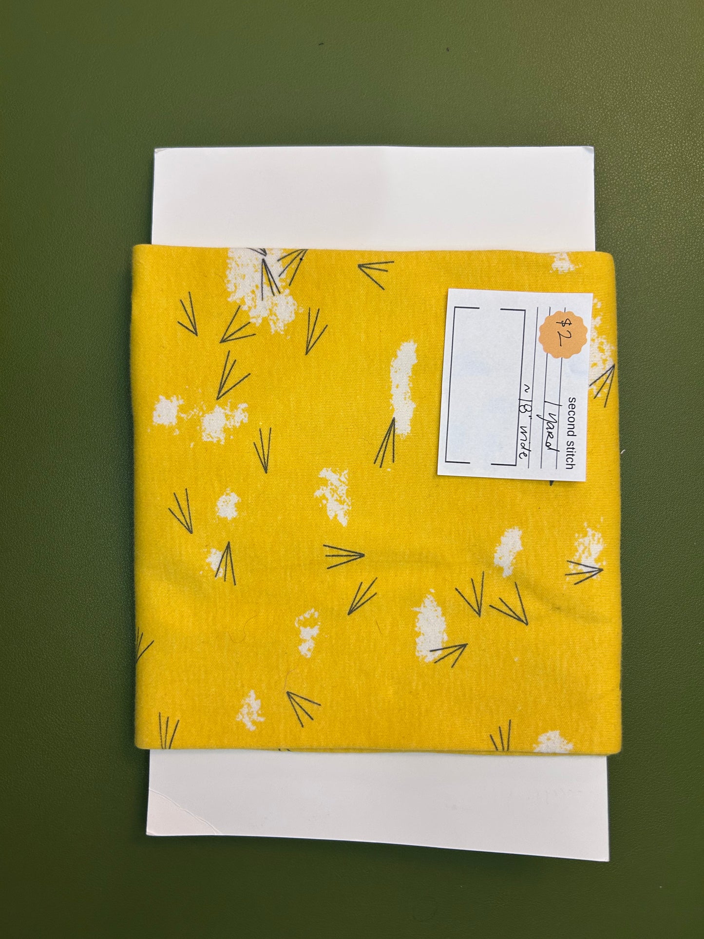 Yellow Knit Fabric - 1 Yard x 18in