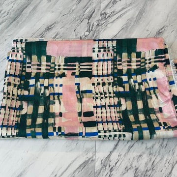 Pink + Green Satin - 2 Yards