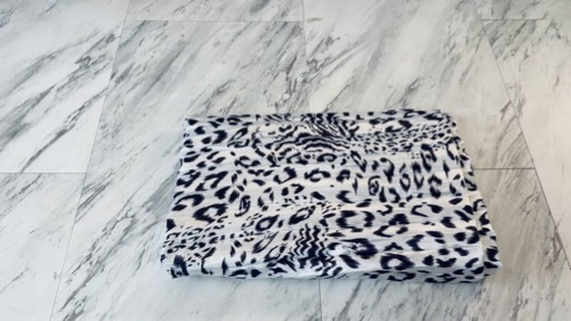 White Leopard Wide Plisse - 1.5 Yards