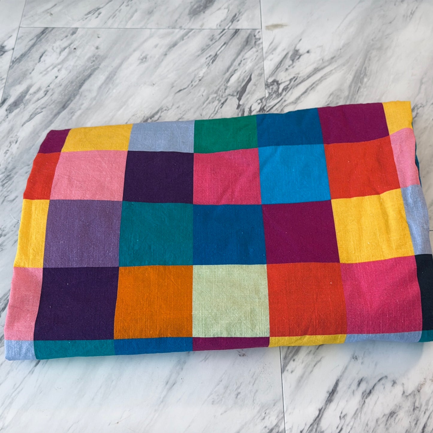 Rainbow Patchwork Linen - 3 Yards