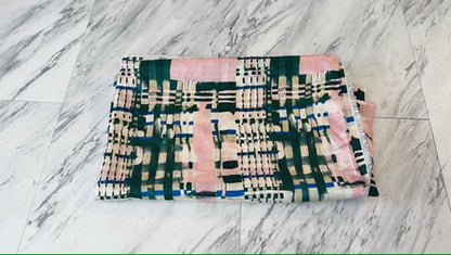 Pink + Green Satin - 2 Yards
