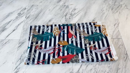 Striped + Leaf Swim Fabric - 2 1/2 yards