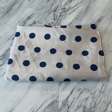 Navy Polkadot Satin Fabric - 2 Yards