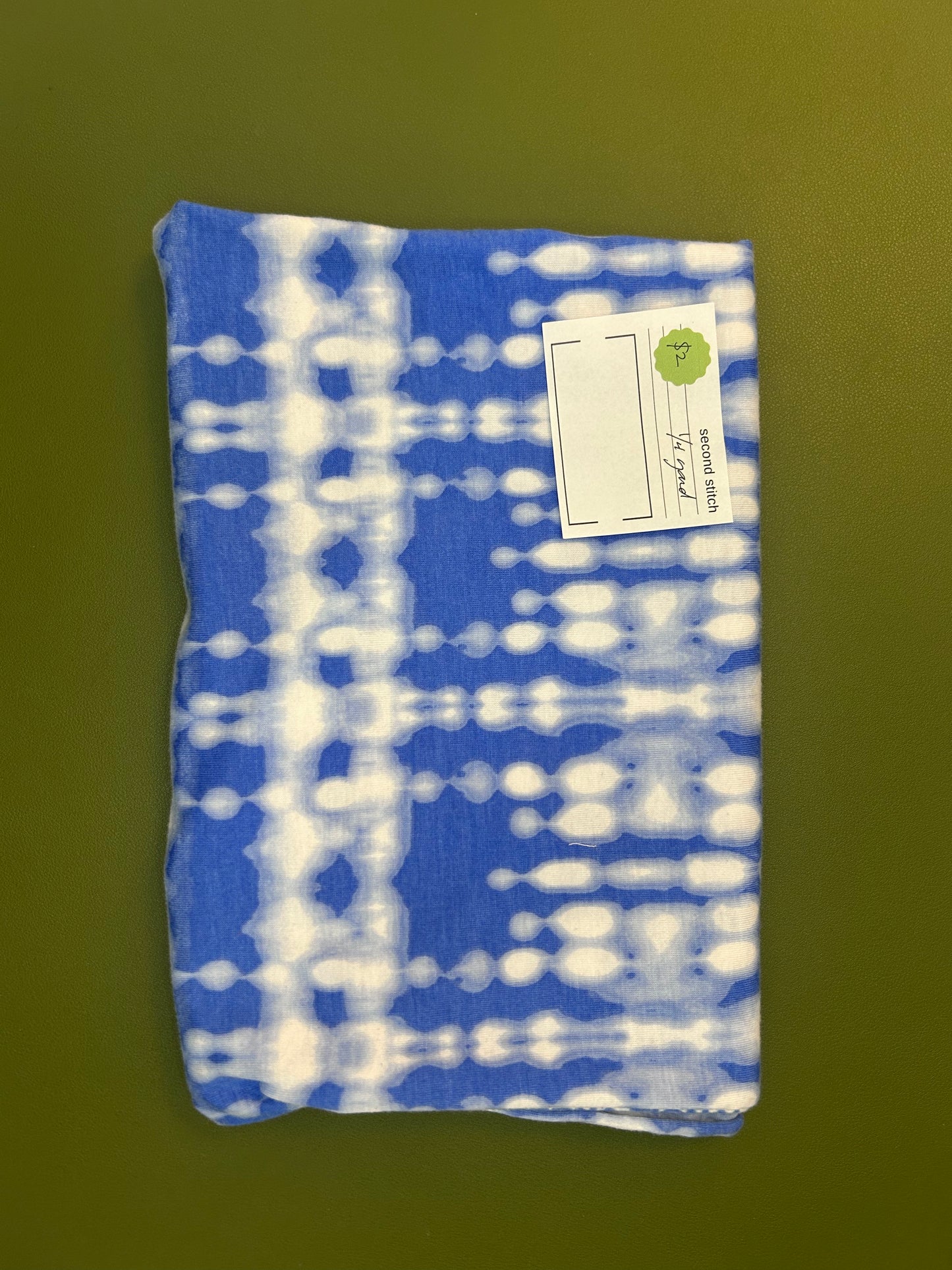 Blue Tie Dye Fabric - 1/4 Yard