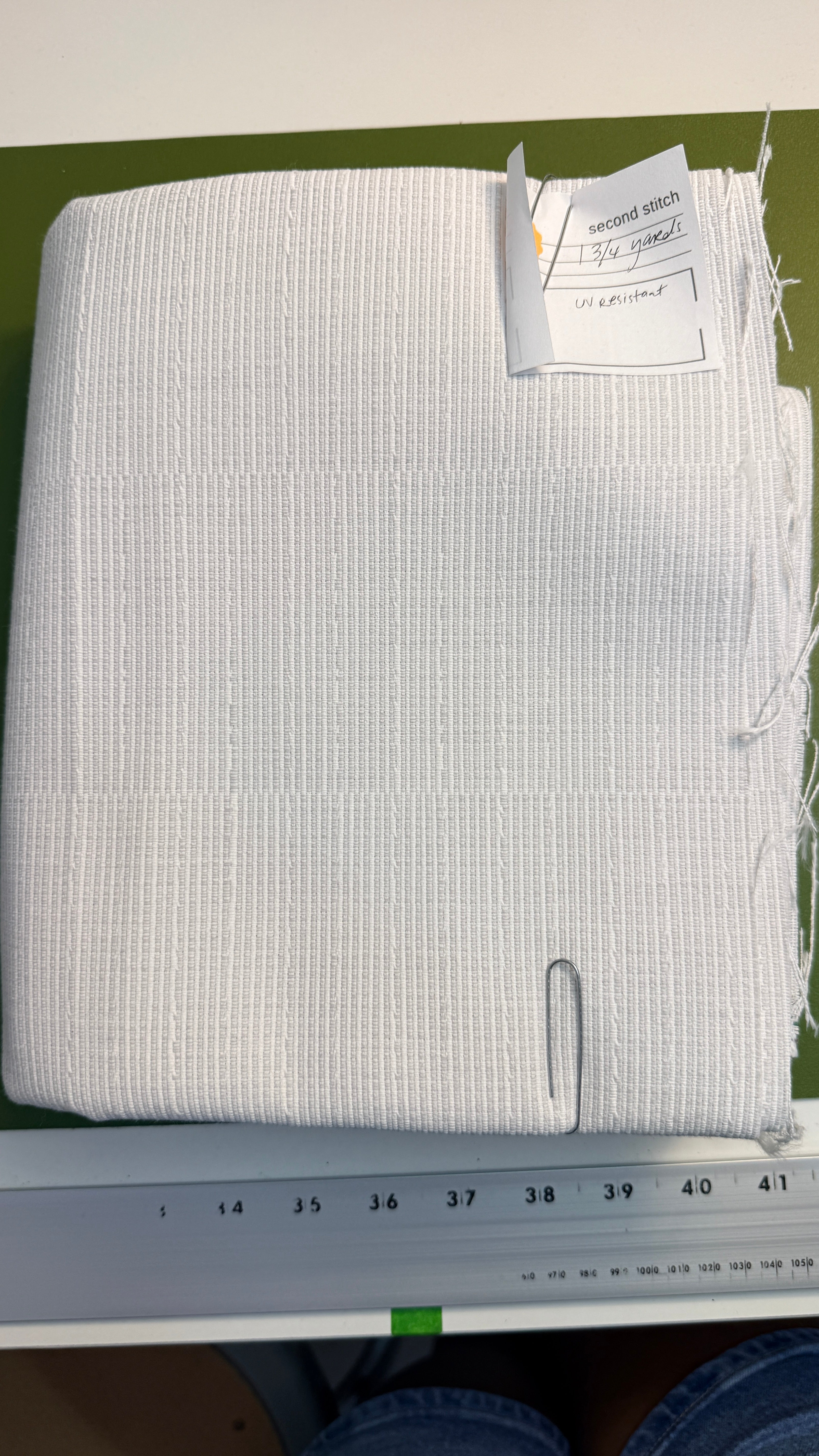 UV Resistant White Fabric - 1 3/4 Yards