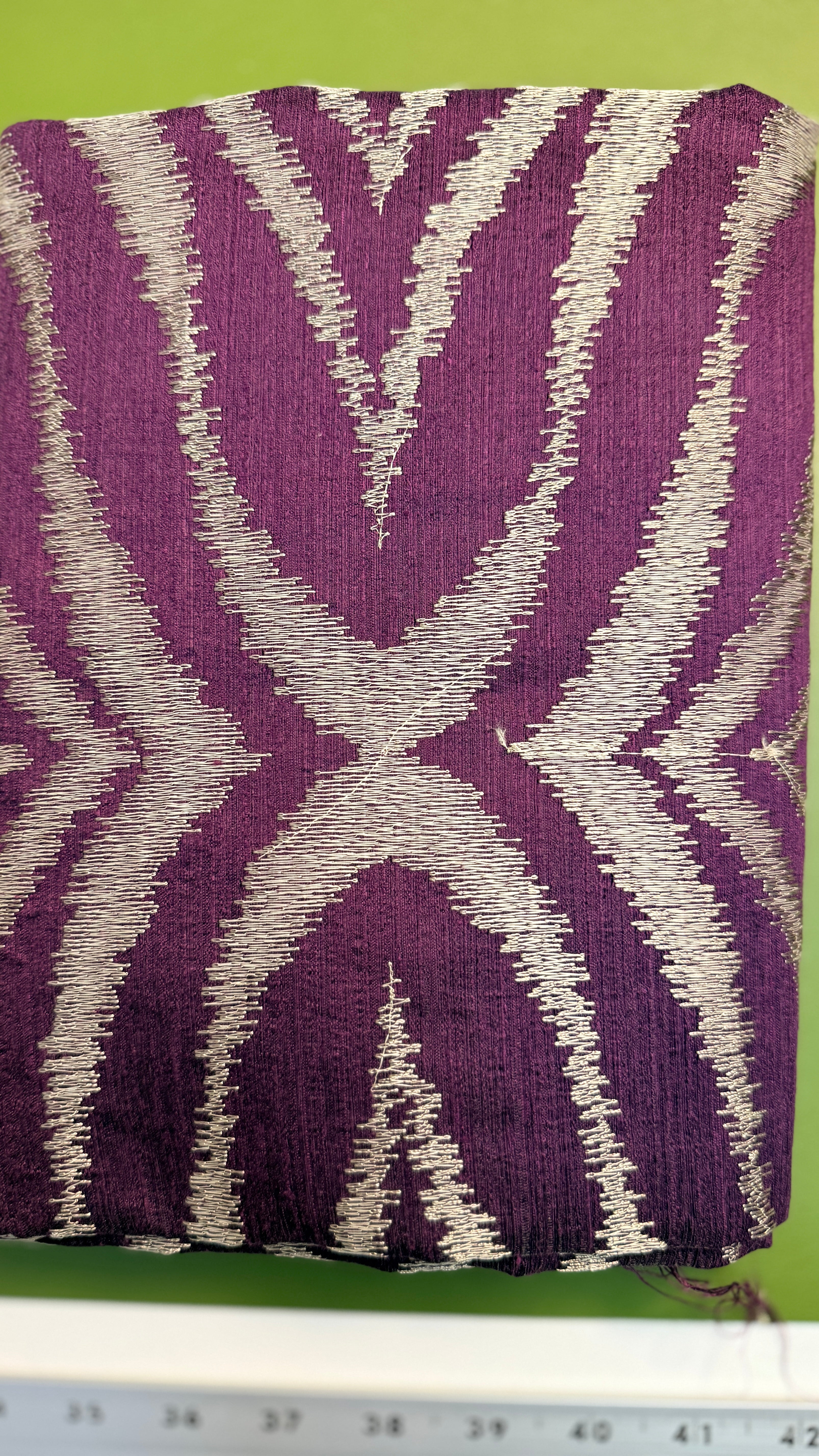 F. Schumacher Asaka Ikat Violet fabric
 - 1 1/4 Yards