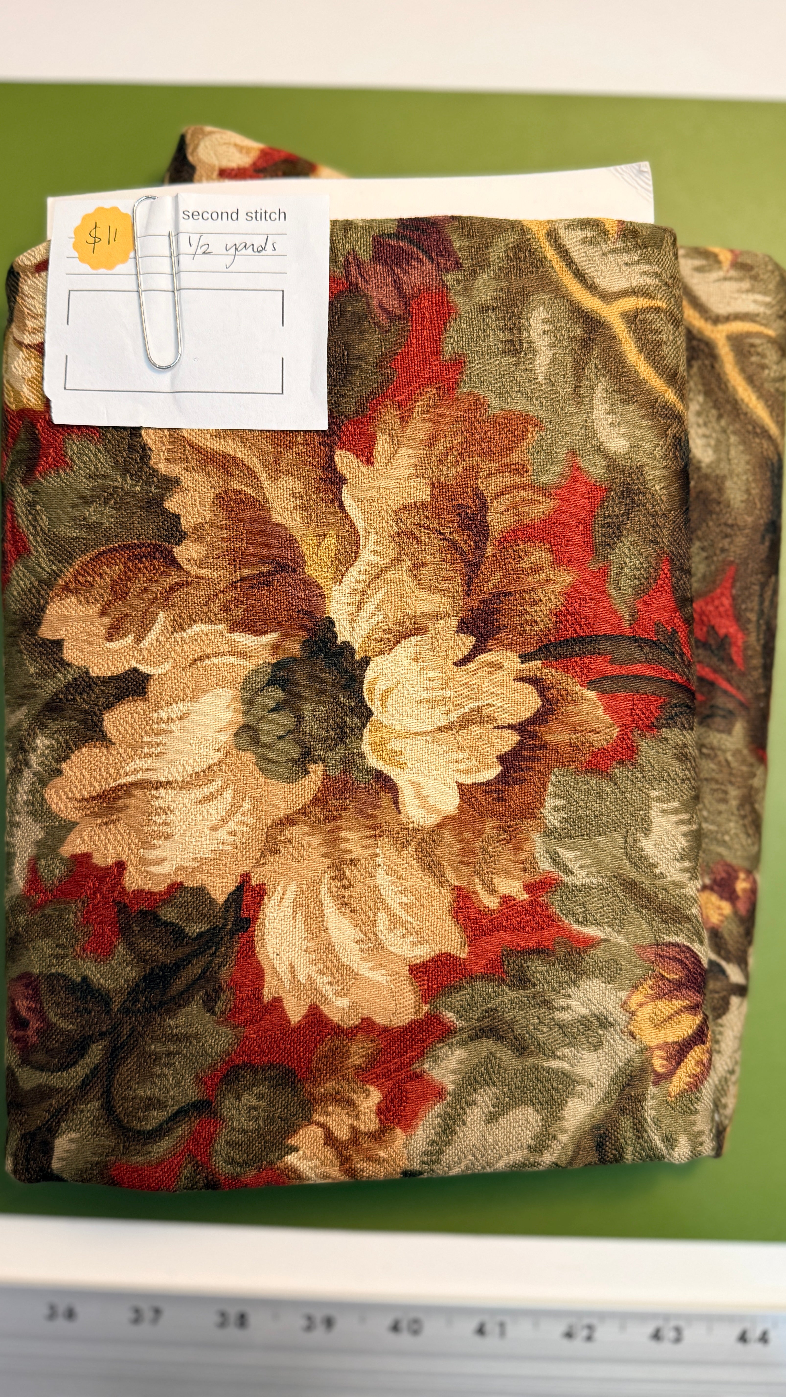 Warm Floral Tapestry - 1 1/2 Yards