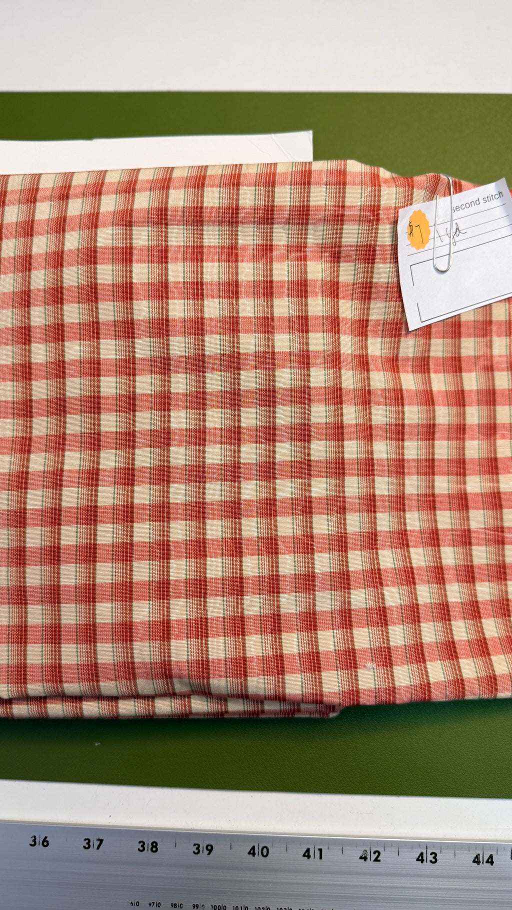 1 Yard Red Checked Fabric