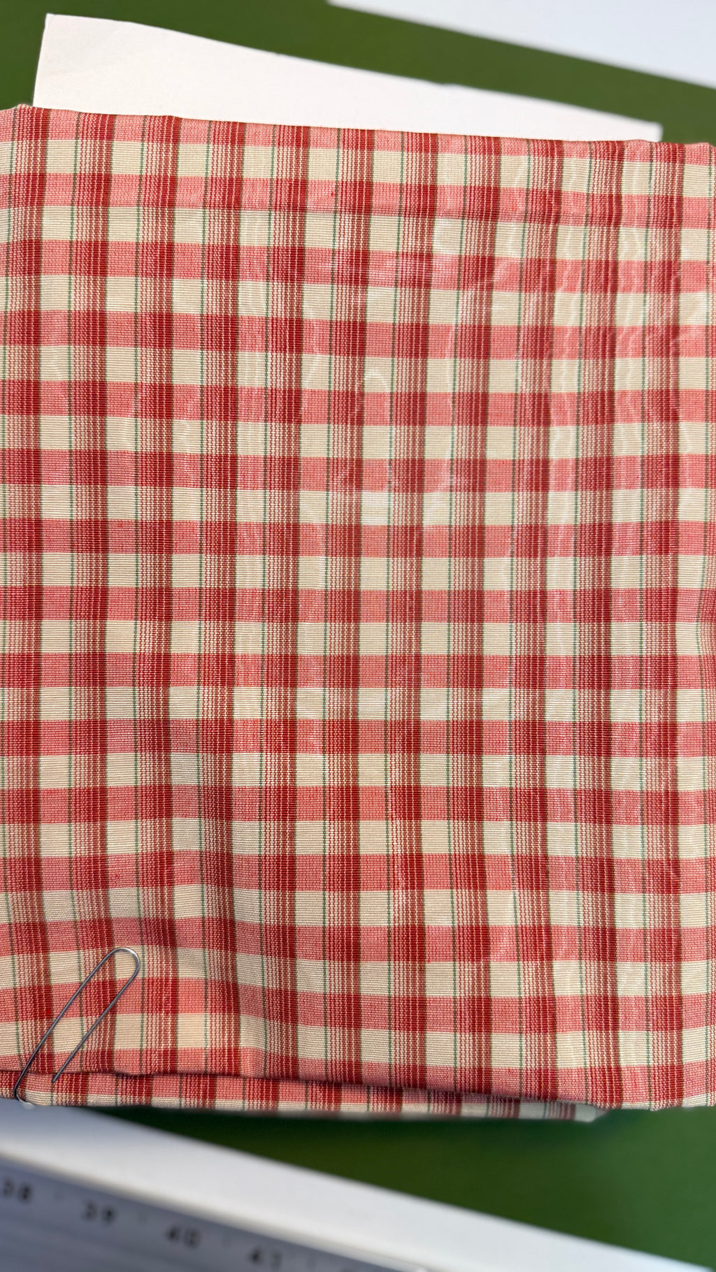 1 Yard Red Checked Fabric