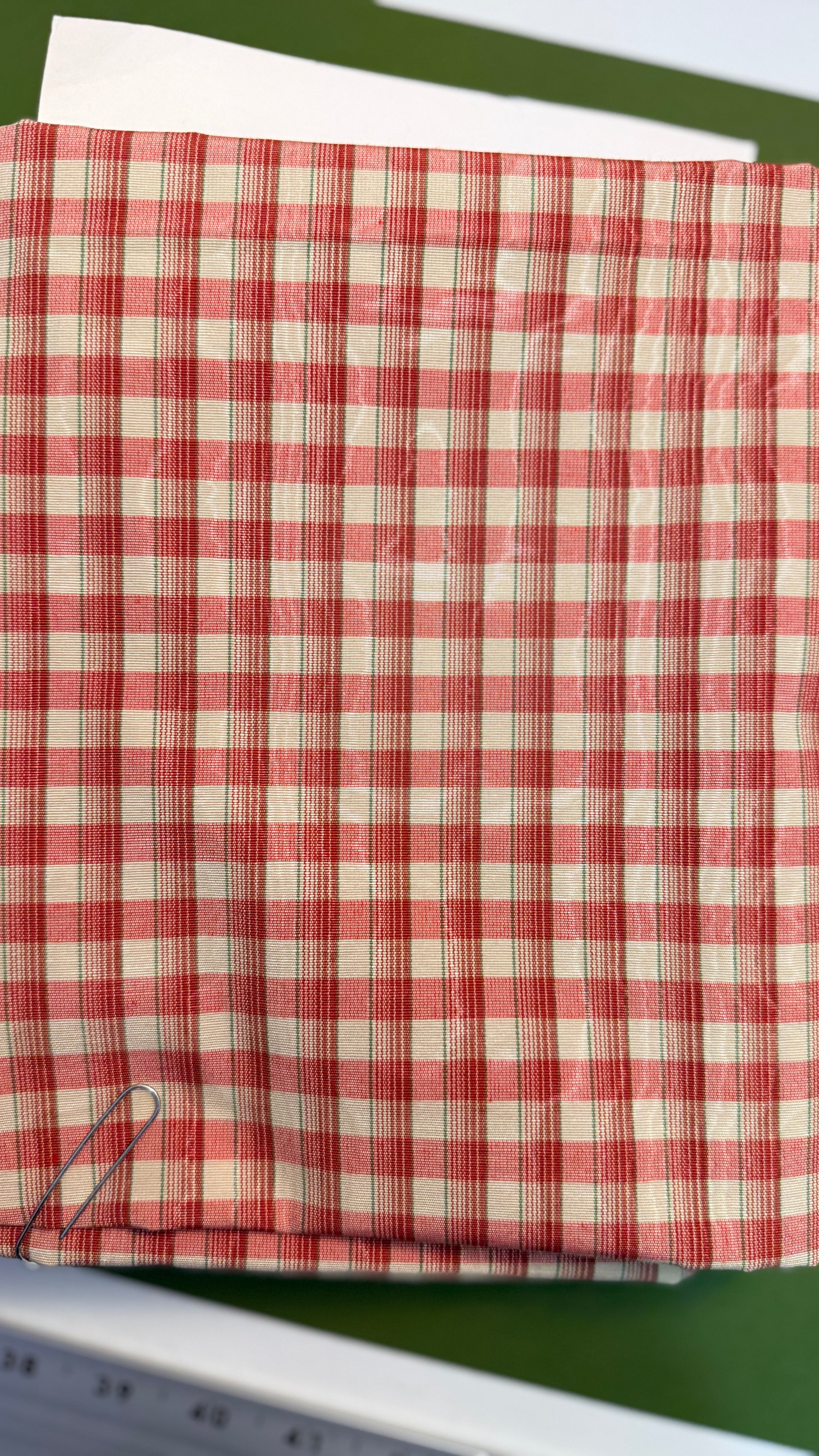 1 Yard Red Checked Fabric