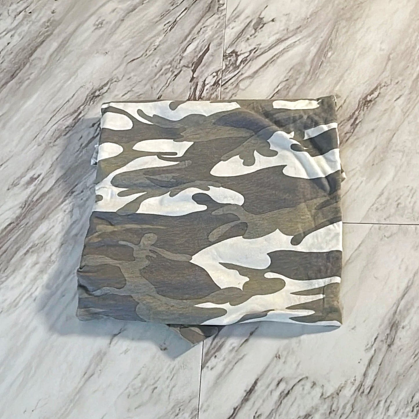 Gray Camo Knit Fabric - 1/2 Yard