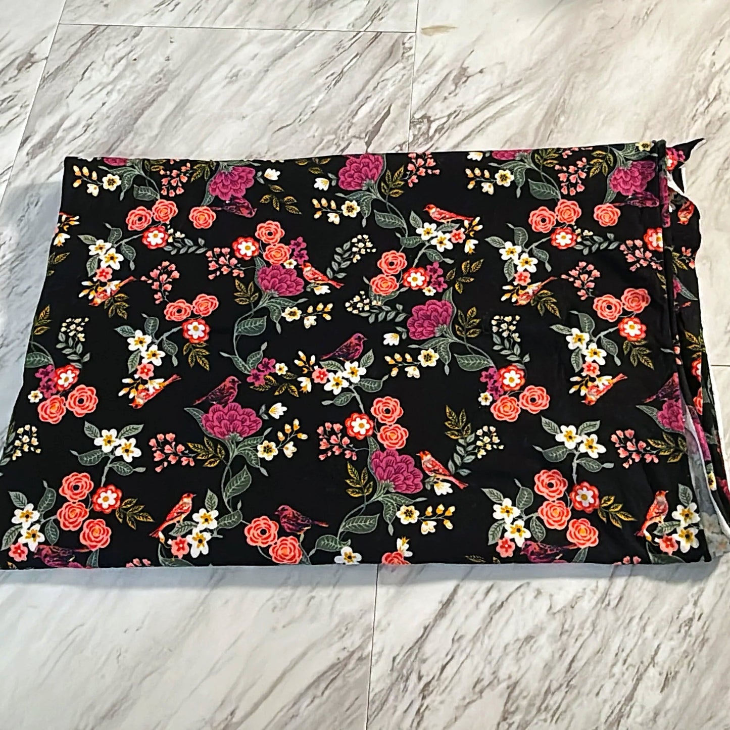 Black Floral DBP - 3/4 Yard