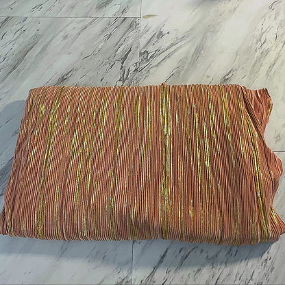 Rose Gold + Gold Plisse Fabric - 4 Yards