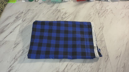 Royal Blue Buffal Plaid Flannel - 2 1/3 Yards X 30in