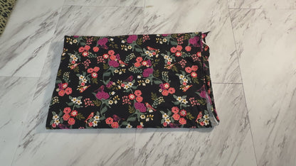 Black Floral DBP - 3/4 Yard
