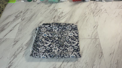 Navy Blue Floral Quilting Cotton - 3 3/4 Yards
